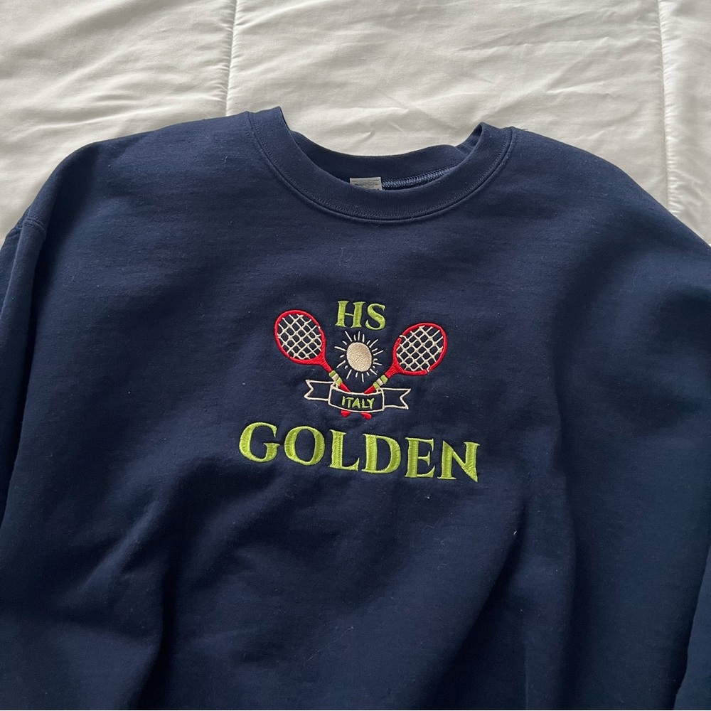 Harry Styles ‘You’re So Golden’ Tennis Club Navy Embroidery Crewneck